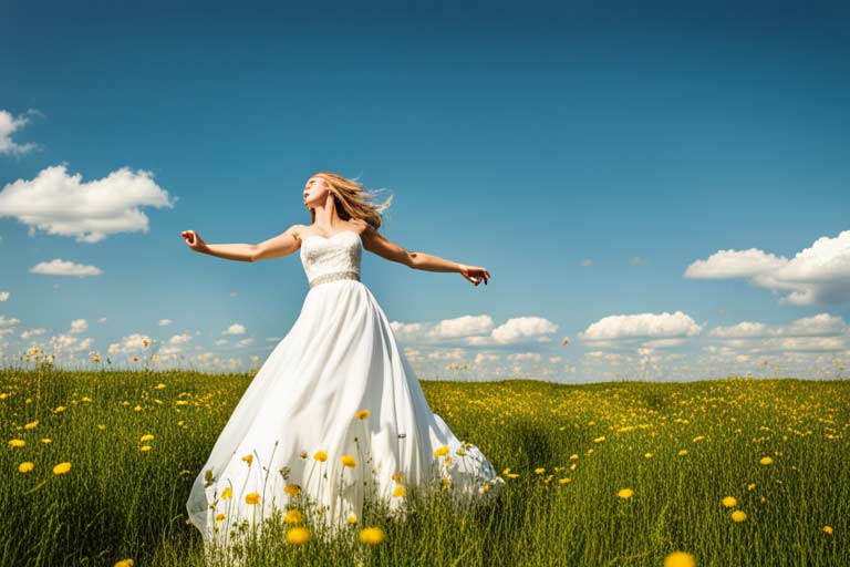 Braut im weißen Hochzeitskleid Braut im weißen Hochzeitskleid